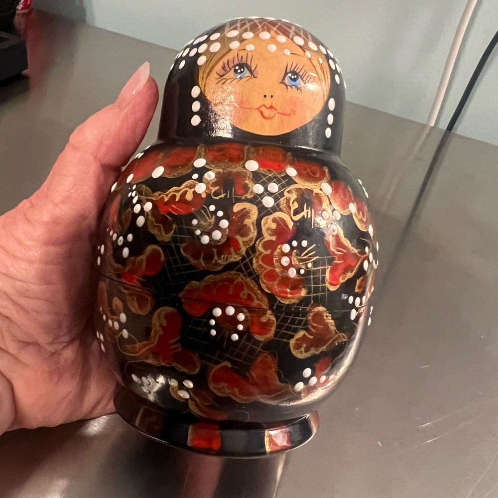9 Piece Hand Painted Wooden Russian Nesting Doll